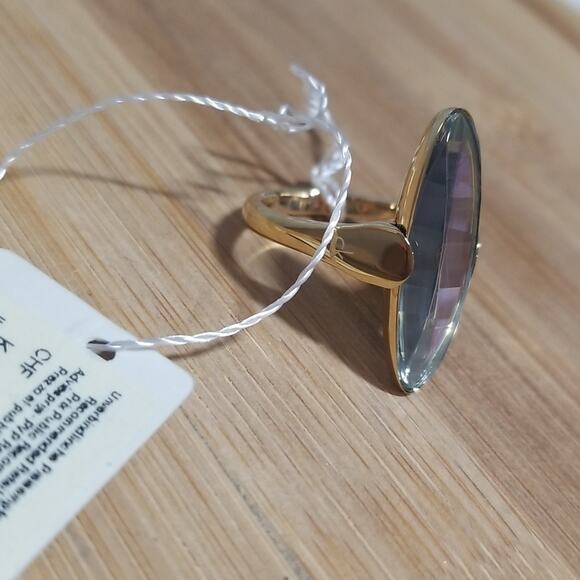 NWT Calvin Klein Continuity Slim Oval Faceted Yellow Glass Stone Size 7 - Picture 3 of 8